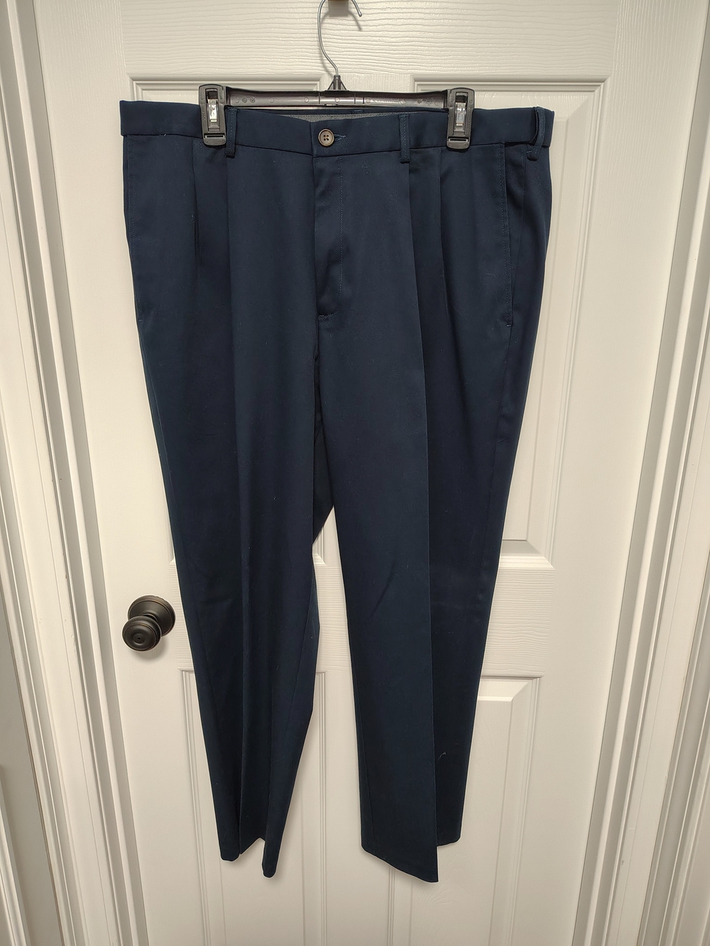 Haggar Navy Pleated Men's Dress Pants